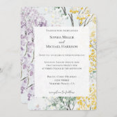 Purple Lavender Green Yellow Flower Wedding Kaart (Voorkant / Achterkant)