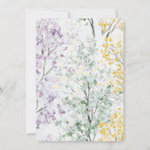 Purple Lavender Green Yellow Flower Wedding Kaart (Achterkant)