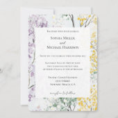 Purple Lavender Green Yellow Flower Wedding Kaart (Voorkant)