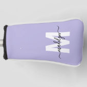 Purple Lavender Initial Name Monogram Golfheadcover (Voorkant)