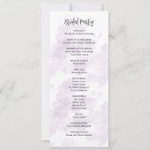 Purple Lavender Peonies Floral Wedding Program Kaart (Achterkant)