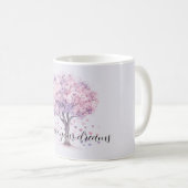 Purple Lavender Pink Floral Hearts Tree Koffiemok (Voorkant rechts)