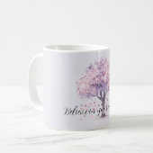 Purple Lavender Pink Floral Hearts Tree Koffiemok (Voorkant links)