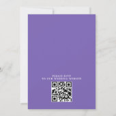 Purple Lavender Rustic Budget QR Code Wedding Kaart (Achterkant)