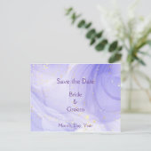Purple Lavender Swirl Gold Highlite Save the Date Aankondigingskaart (Staand voorkant)