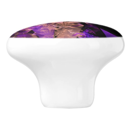 Purple leaves keramische knop (Zijkant)