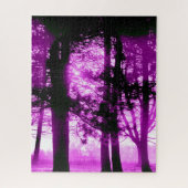 Purple Light with Silhouette Trees  Legpuzzel (Verticaal)