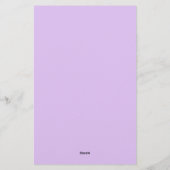 Purple Lilac Minimal Clean Initials Briefpapier (Achterkant)