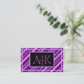 Purple Lilac Stripes Stripe Dynamic Design Stylish Visitekaartje (Staand voorkant)