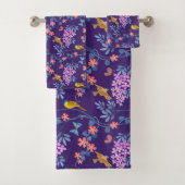 Purple Lilacs Bath Towel Set Bad Handdoek (Insitu)