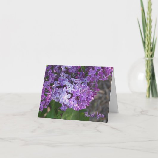 Purple Lilacs Folded Thank You Card Bedankkaart (Voorkant)
