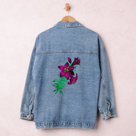 Purple Lilies Denim Jacket (Hangar)