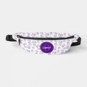 Purple Linked Heart Pattern with Initial Monogram Heuptasje (Voorkant)