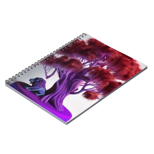 Purple lion tree Notebook Notitieboek (Linkerzijde)
