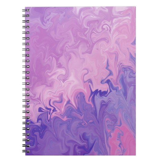 Purple Liquid Marble Abstract Pattern Notitieboek (Voorkant)