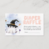 Purple Little Boo Ghost Baby Shower Diaper Raffle Informatiekaartje (Voorkant)