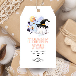 Purple Little Boo Ghost Baby Shower Favor Tags Cadeaulabel