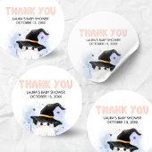 Purple Little Boo Ghost Witch Baby Shower Ronde Sticker