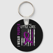 Purple Little Girl Daughter Epilepsy Awareness Ame Sleutelhanger (Voorkant)