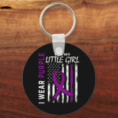 Purple Little Girl Daughter Epilepsy Awareness Ame Sleutelhanger (Voorkant)