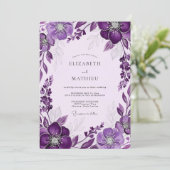Purple Luminous Spring Wedding Kaart (Staand voorkant)