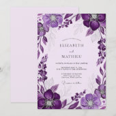 Purple Luminous Spring Wedding Kaart (Voorkant / Achterkant)