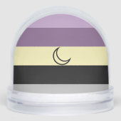Purple Lunarian flag with moon snow globe Sneeuwbol (Voorkant)