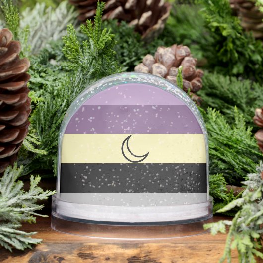 Purple Lunarian flag with moon snow globe Sneeuwbol (Winter)