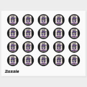 Purple Lupus Awareness Leopard Messy Bun Lupus Ronde Sticker (Vel)