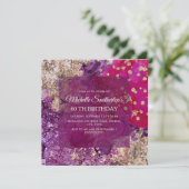 Purple Magenta Gold Abstract Luxury Kaart (Staand voorkant)