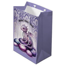 Purple Magical Dragon Baby Shower Medium Cadeauzakje