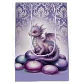 Purple Magical Dragon Baby Shower Medium Cadeauzakje (Achterkant)