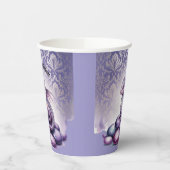 Purple Magical Dragon Baby Shower Papieren Bekers (Links)