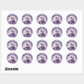 Purple Magical Dragon Baby Shower Ronde Sticker (Vel)