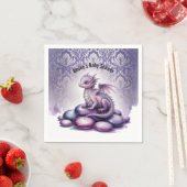 Purple Magical Dragon Baby Shower Servet (Insitu)