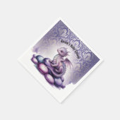 Purple Magical Dragon Baby Shower Servet (Hoek)
