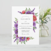 Purple Magnificent Spring Wedding Kaart (Staand voorkant)