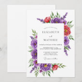 Purple Magnificent Spring Wedding Kaart (Voorkant / Achterkant)