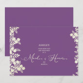 Purple Maid of Honor Proposal Botanical Frame (Voorkant / Achterkant)
