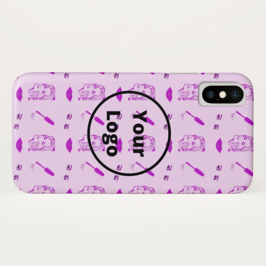 Purple makeup artist business pattern Case-Mate iPhone case (Achterkant (horizontaal))