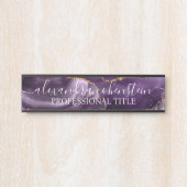 Purple Marble Agate Office Door Sign Deurbordje (Voorkant)
