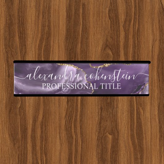 Purple Marble Agate Office Door Sign Deurbordje