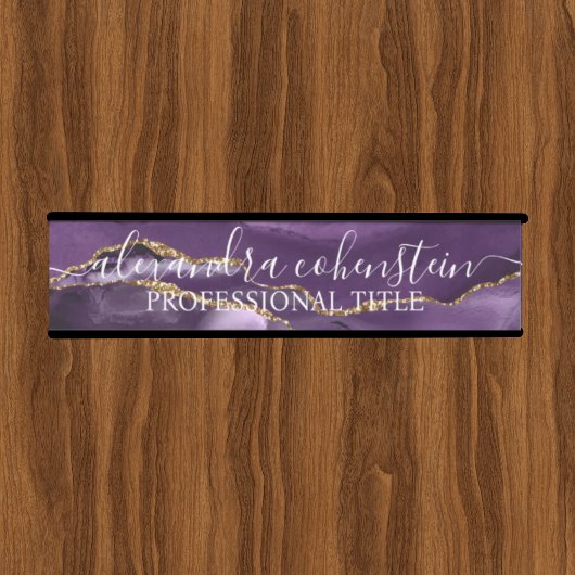 Purple Marble Agate Office Door Sign Deurbordje
