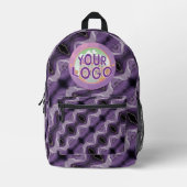 Purple Marble Trippy Kaleidoscope Custom Logo Bedrukte Rugzak (Voorkant)