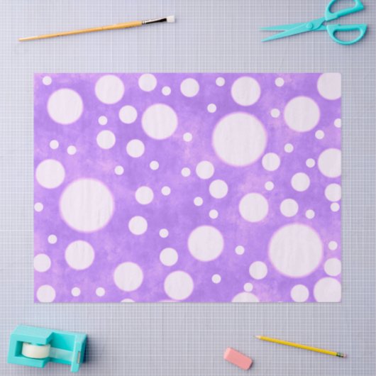 Purple Marble White Polka Dots Pattern Decoupage Tissuepapier (Craft)