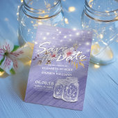Purple Mason Jars Wedding Save Save The Date