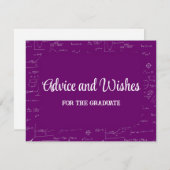 Purple Math Graduation Party Advice for Graduate Informatiekaartje (Voorkant / Achterkant)