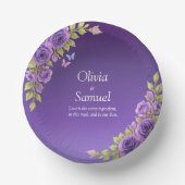 Purple Mauve Flowers & White Wedding Suite  7" Papieren Kommen (Voorkant)