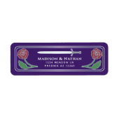 Purple Medieval Fantasy Silver Sword Wedding Label (Voorkant)