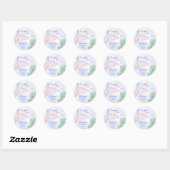 Purple Mermaid 1st Birthday Oneder the Sea Ronde Sticker (Vel)